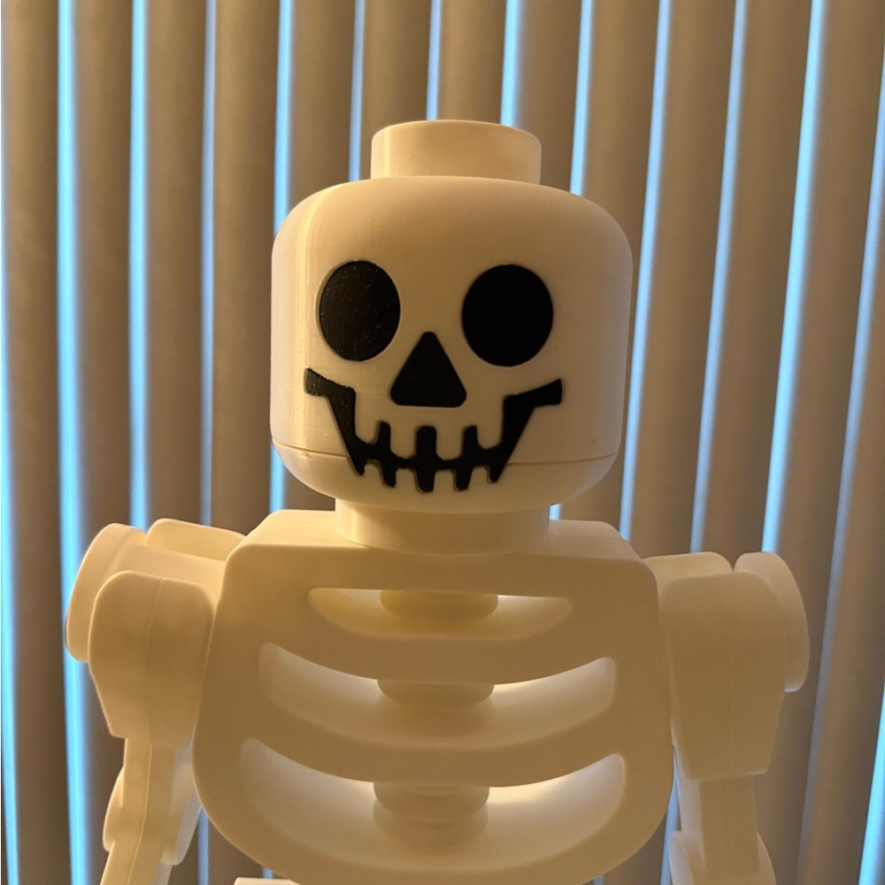 Building Brick Style Giant White Skeleton Minifigure Decor - Picture 7 of 9
